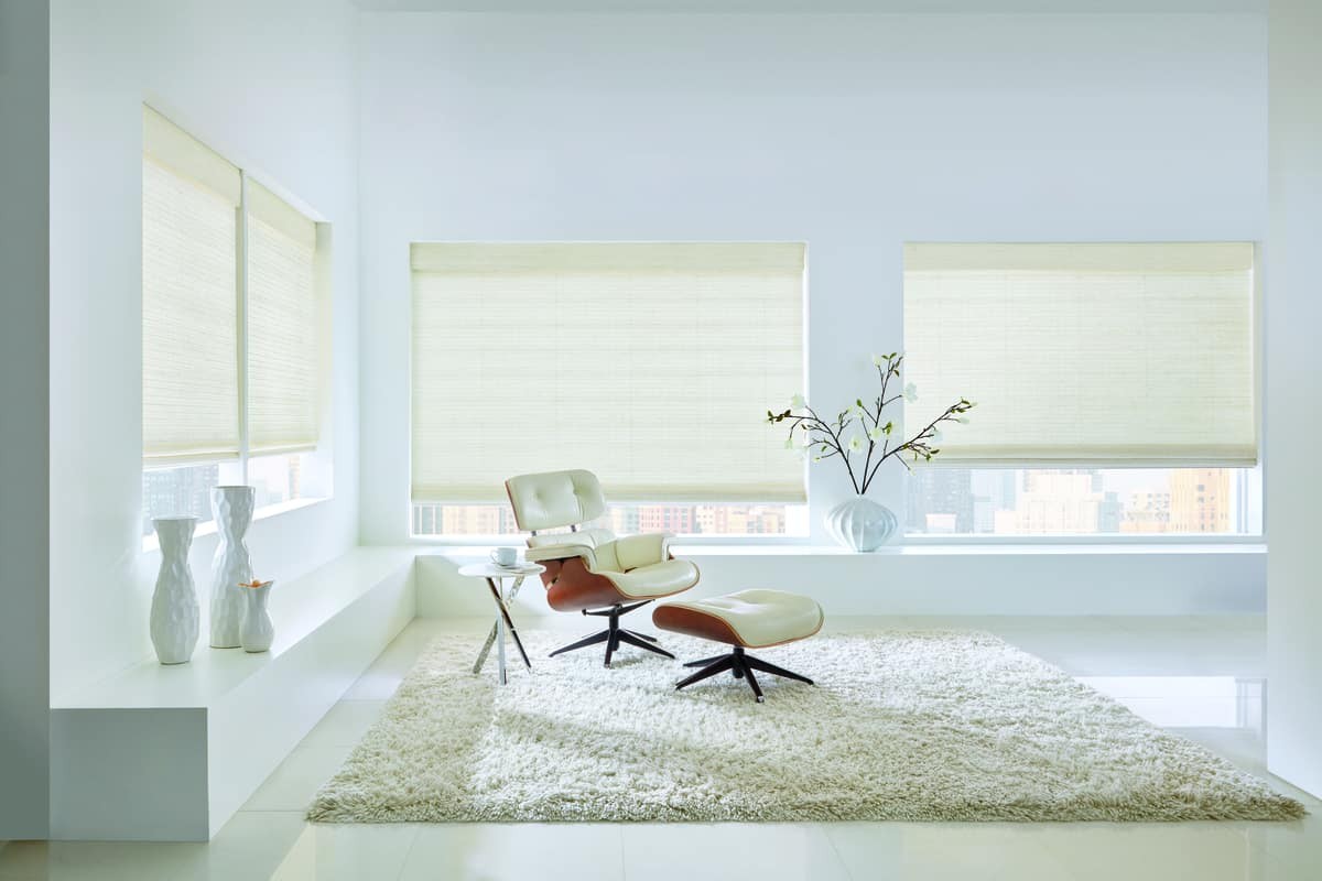 Hunter Douglas Provenence® Woven Wood Shades Near Petaluma, California (CA) including style and customization options.
